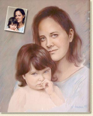 Portrait au pastel d'apr&egrave;s une photo que j'ai pris dans mon atelier