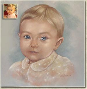 portrait au pastel petite fille